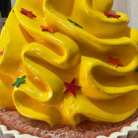 Bright Yellow Cupcake With Stars Over Sized Statue