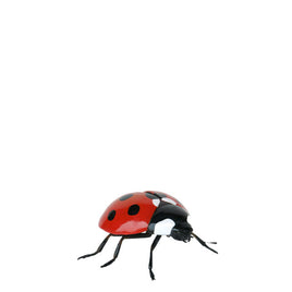 Small Red Lady Bug Over Sized Insect Statue