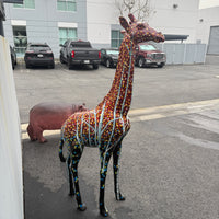 Walking Pop Giraffe Life Size Statue