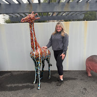 Walking Pop Giraffe Life Size Statue