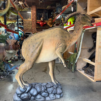 Green Parasaurolophus Dinosaur Statue