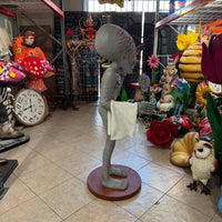 Huge Brain Alien Butler Life Size Statue