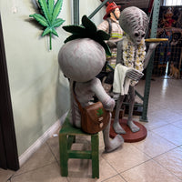 Sitting Leaf Alien With Cigar Life Size Statue