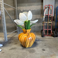 White Narcissus Flower In Vase Statue