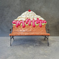 Strawberry Ice Cream Bench Life Size Statue