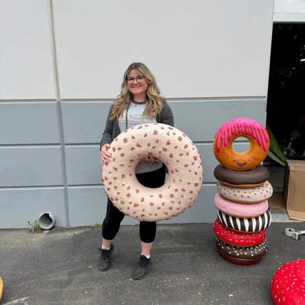 Large Donut White with Nuts Over Sized Statue - LM Treasures 