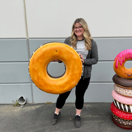 Large Donut Pink with Sprinkles Over Sized Statue - LM Treasures 