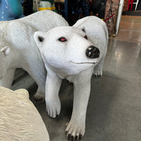 Polar Bear Walking Head Up Statue