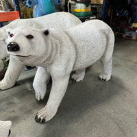 Polar Bear Walking Head Up Statue