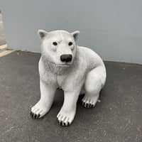 Polar Bear Sitting Life Size Statue