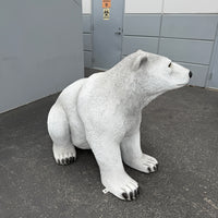 Polar Bear Sitting Life Size Statue