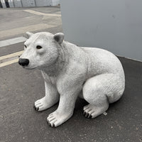 Polar Bear Sitting Life Size Statue