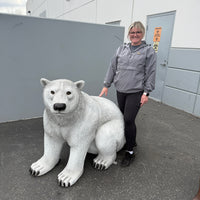 Polar Bear Sitting Life Size Statue