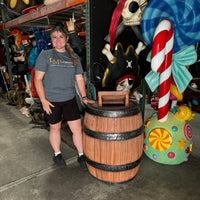 Barrel Trash Can Life Size Statue