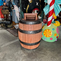 Barrel Trash Can Life Size Statue