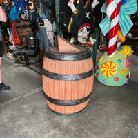 Barrel Trash Can Life Size Statue