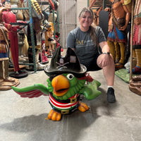 Comic Pirate Parrot Over Sized Statue