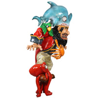 Comic Pirate and Shark Life Size Statue