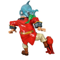 Comic Pirate and Shark Life Size Statue