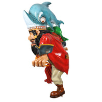 Comic Pirate and Shark Life Size Statue