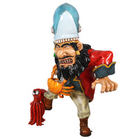 Comic Pirate and Shark Life Size Statue