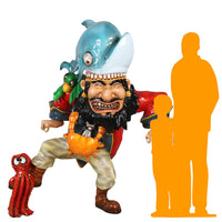 Comic Pirate and Shark Life Size Statue