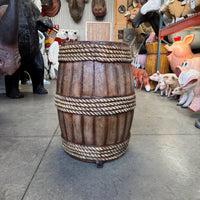 Barrel With Rope Life Size Statue