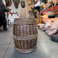 Barrel With Rope Life Size Statue