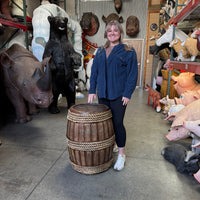 Barrel With Rope Life Size Statue