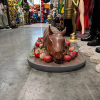 Roasted Pig On Platter Statue