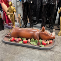 Roasted Pig On Platter Statue