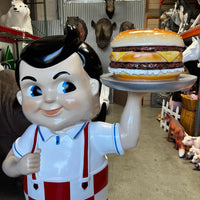 Boy Holding Hamburger Life Size Statue