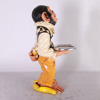 Small Monkey Butler Life Size Statue