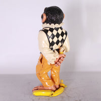 Small Monkey Butler Life Size Statue