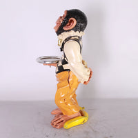 Small Monkey Butler Life Size Statue