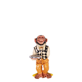 Small Monkey Butler Life Size Statue