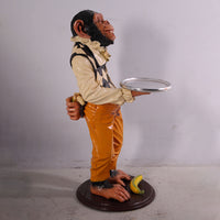 Large Monkey Butler Life Size Statue