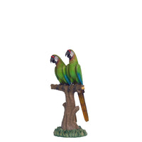 Green Macaw Buffon Lover Parrots On Branch Life Size Statue