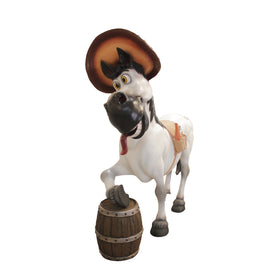 Comic Drunken Horse Life Size Statue