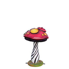 Small Striped Mushroom Over Sized Statue