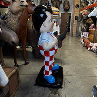 Boy Holding Hamburger Life Size Statue