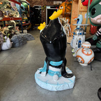 Comic Upside Down Penguin Statue