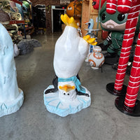 Comic Upside Down Penguin Statue