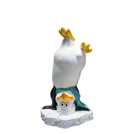 Comic Upside Down Penguin Statue