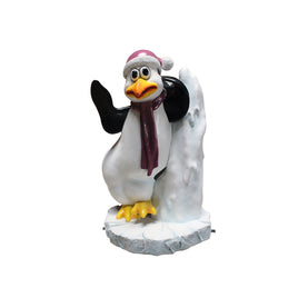 Comic Penguin On Iceberg Statue