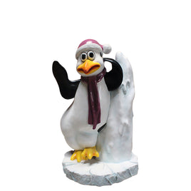 Comic Penguin On Iceberg Statue