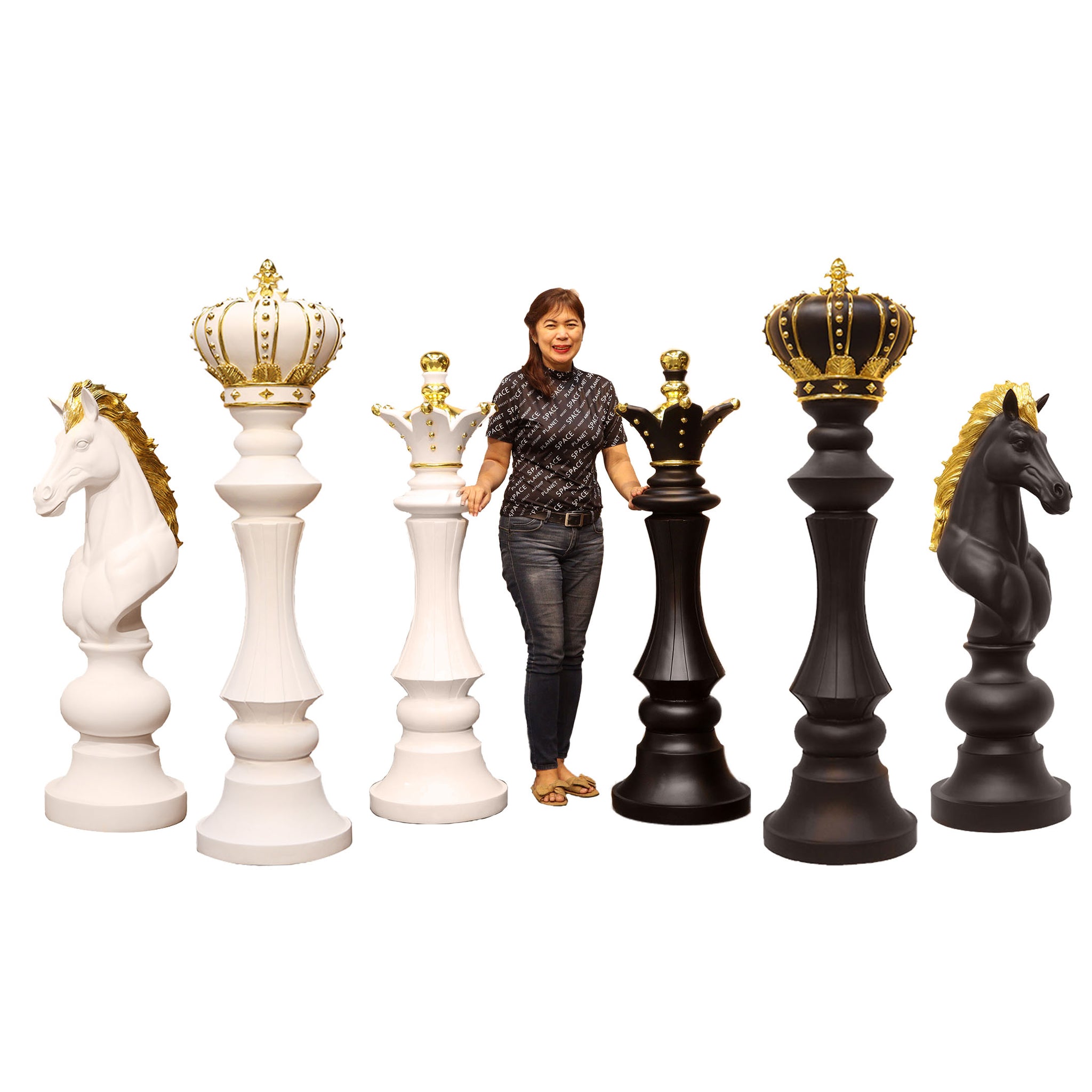 White King Chess Piece Life Size Statue