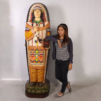 Tobacco Indian Cigar Store Cabinet Life Size Statue