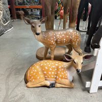 Laying Fawn Deer Life Size Statue