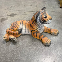 Laying Bengal Tiger Cub Life Size Statue